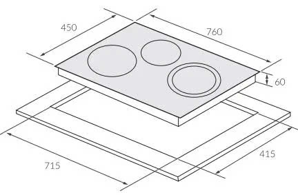 Bếp từ 3 vùng nấu EUROSUN EU-T881G