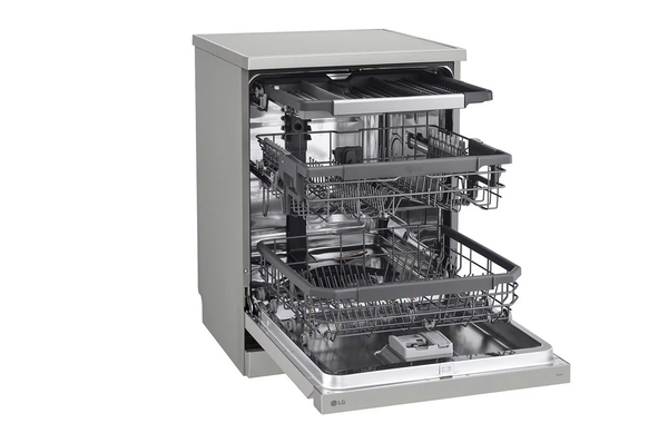 Máy rửa bát LG Quadwash TrueSteam™ màu bạc ghi sáng LDT14SVA4