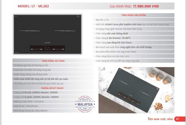 BẾP TỪ LATINO LT ML202