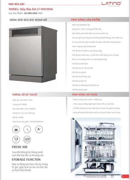 Máy Rửa Bát LATINO LT-WD1304G
