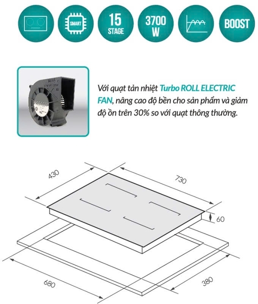 Bếp từ 2 vùng nấu GrandX GX IP879JP