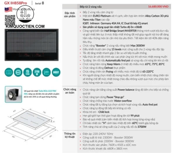 Bếp từ GrandX GX IH858 pro