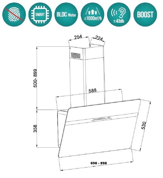 Máy Hút Mùi GrandX GX H90S86G