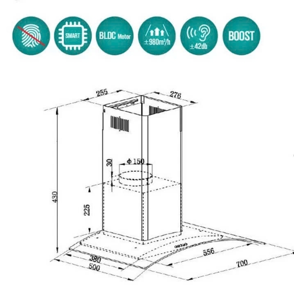 Máy Hút Mùi GRANDX GX H70C62