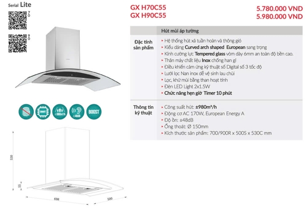 Máy Hút Mùi GRANDX GX H90C55