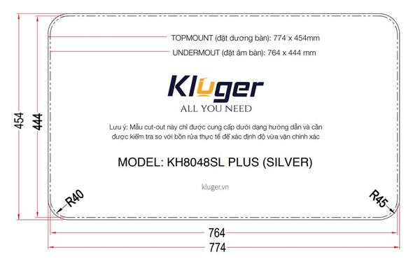 Chậu rửa bát Kluger KH8048SL Plus