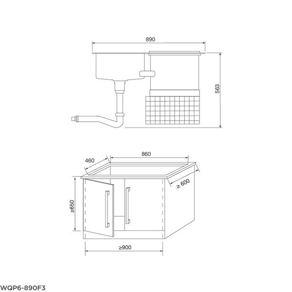 Máy rửa chén MALLOCA WQP6-890F3