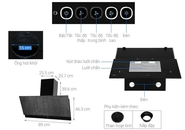 Máy Hút Mùi Hafele HH-WVS90A 533.86.003