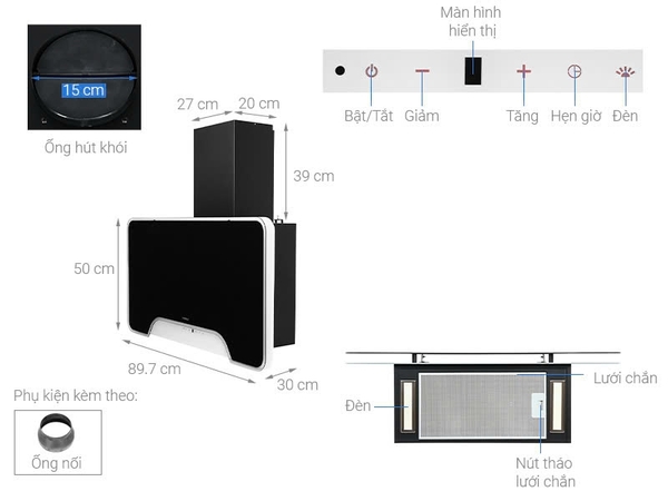 Máy Hút Mùi Hafele HH-WVGS90A 533.80.203