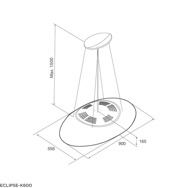 Máy hút khói, khử mùi Malloca ECLIPSE -K600