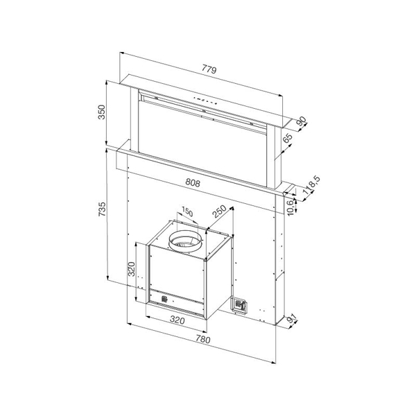 Máy hút khói khử mùi âm tủ Malloca K-3410DR
