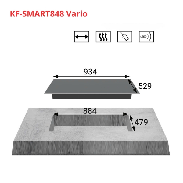 BẾP ĐIỆN TỪ ĐA ĐIỂM KAFF KF-Smart 848 Vario