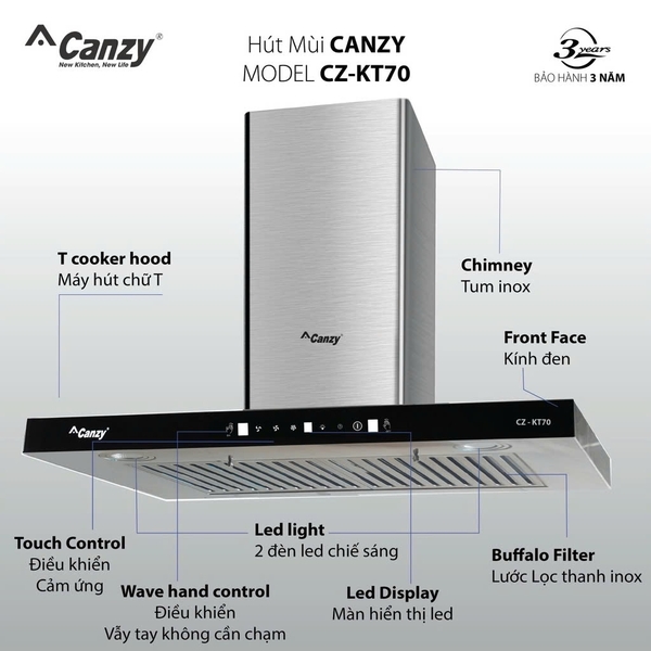 Máy hút mùi Canzy CZ-KT70