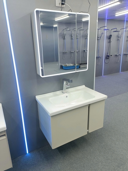 Bộ tủ chậu lavabo, tủ gương phòng tắm TC 010-80