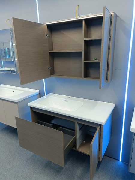 Bộ tủ chậu lavabo, tủ gương phòng tắm TC 031-100