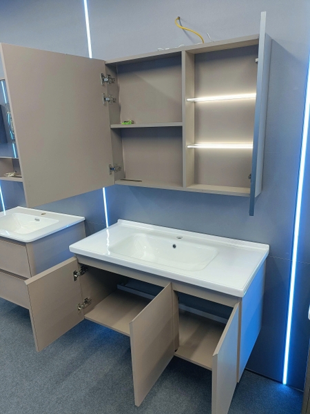 Bộ tủ chậu lavabo, tủ gương phòng tắm TC 029-100