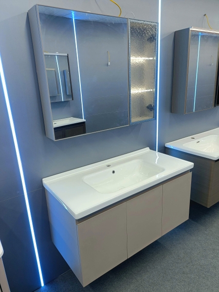 Bộ tủ chậu lavabo, tủ gương phòng tắm TC 029-100
