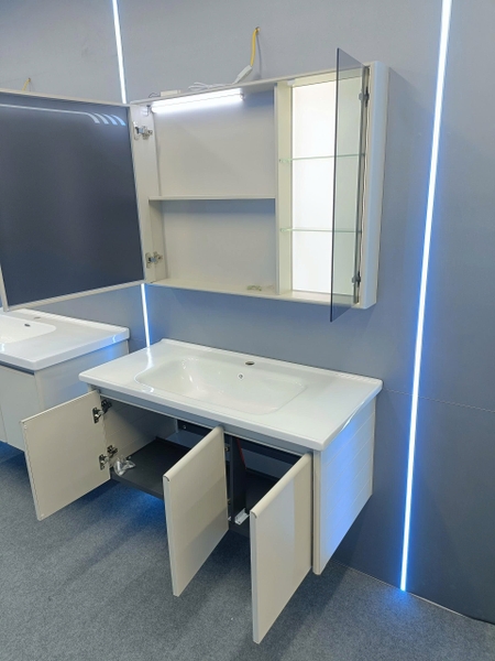 Bộ tủ chậu lavabo, tủ gương phòng tắm TC 015 -100