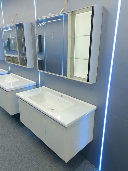 Bộ tủ chậu lavabo, tủ gương phòng tắm TC 015 -100