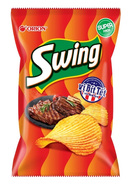 Bánh Snack khoai Tây Swing vị Bít tết kiểu New York, gói 63g