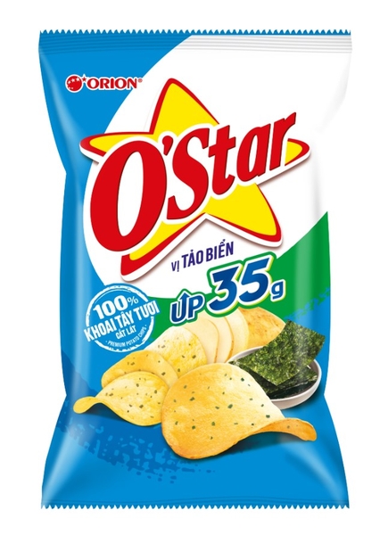 Bánh Snack O'Star vị tảo biển, gói 63g