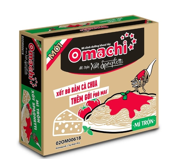 Mì trộn Omachi xốt Spaghetti gói 90g - Thùng 30 gói