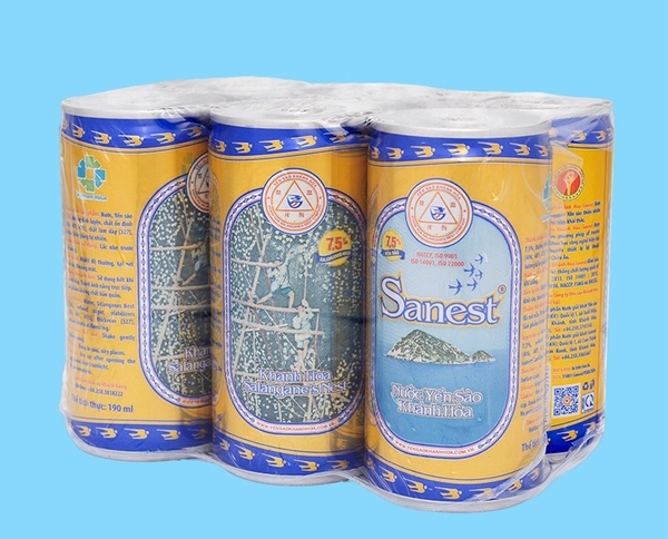 Nước yến sào Khánh Hòa Sanest 190ml - Lốc 6 lon