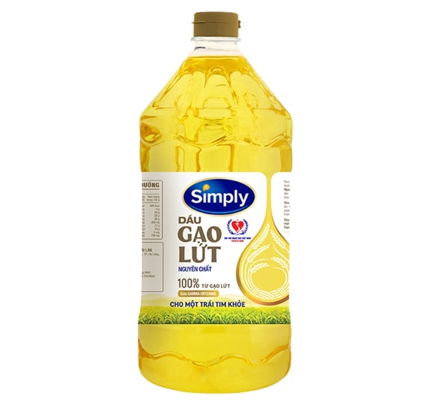 Dầu gạo lứt nguyên chất Simply, can 2 lít