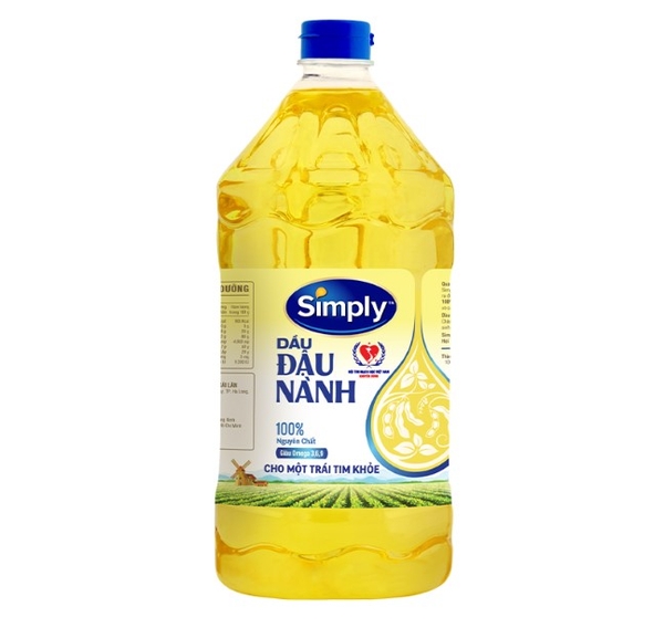 Dầu đậu nành nguyên chất Simply, can 2 lít