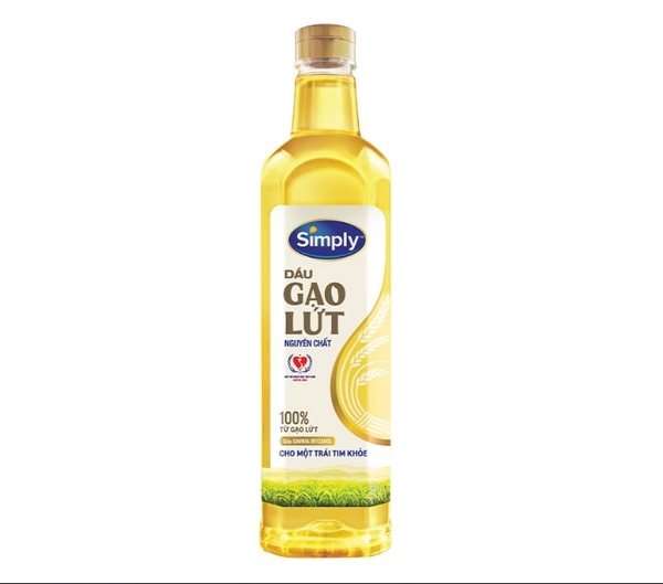 Dầu gạo lứt nguyên chất Simply, chai 1 lít