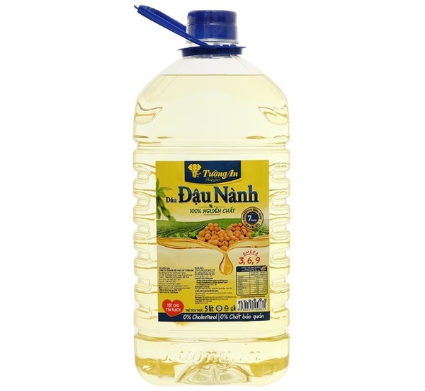 Dầu đậu nành 100% nguyên chất Tường An, can 5 lít