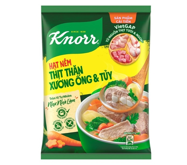 Hạt nêm Knorr thịt thăn, xương ống, tủy gói 900g