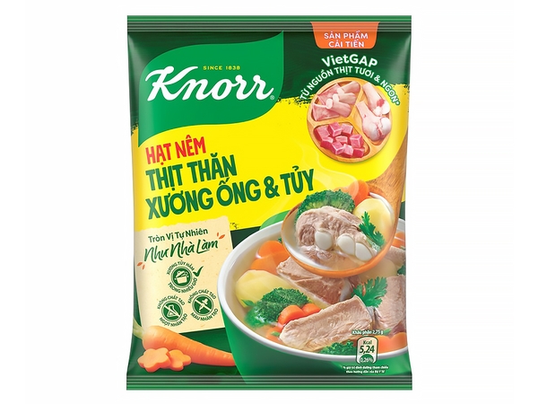 Hạt nêm Knorr thịt thăn, xương ống & tủy, gói 65g