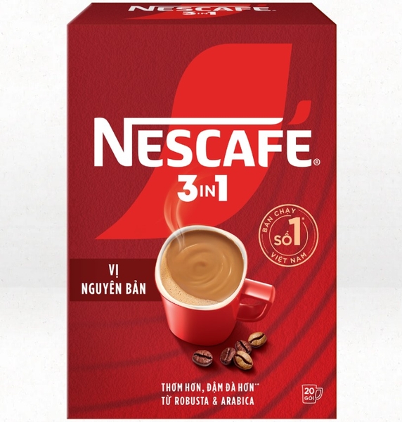 Cà phê Nescafe 3In1 vị nguyên bản, hộp 340g (21 gói)