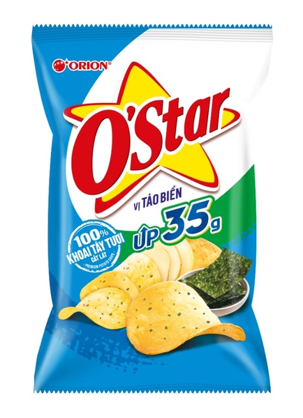 Bánh Snack O'Star vị Tảo Biển, gói 33g