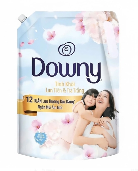 Nước xả vải Downy tinh dầu thơm tinh khôi lan tiên và trà trắng, túi 1.25lit