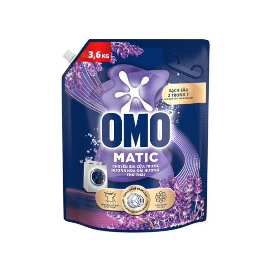 Nước giặt OMO hương hoa Oải Hương thư thái cửa trước, túi 3.6kg