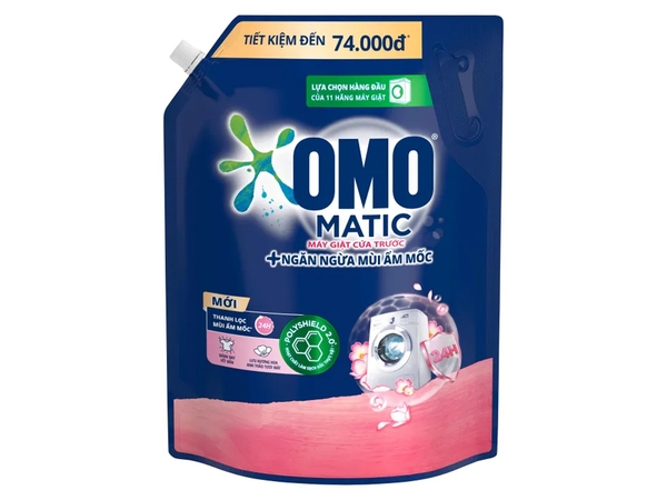 Nước giặt OMO Matic cửa trước ngăn mùi ẩm mốc, túi 3.6kg