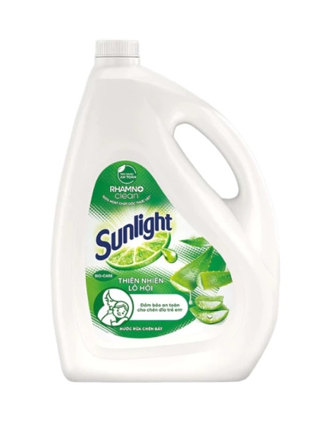 Nước rửa chén Sunlight thiên nhiên lô hội, can 3.5kg