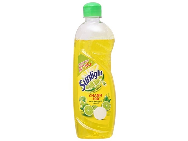Nước rửa chén Sunlight Chanh 100 sạch nhanh xả bọt nhanh, chai 386ml