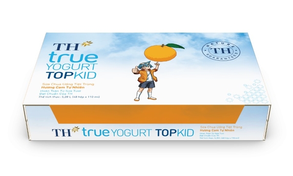 Sữa chua uống tiệt trùng hương Cam TH True Your Topkid, hộp 110ml