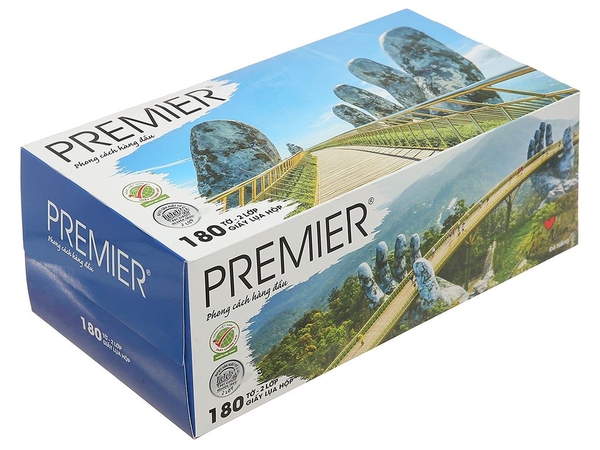Khăn giấy Premiere, hộp 180 tờ