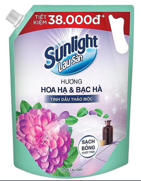 Nước lau sàn Sunlight hương hoa Hạ và Bạc Hà, túi 3.6kg
