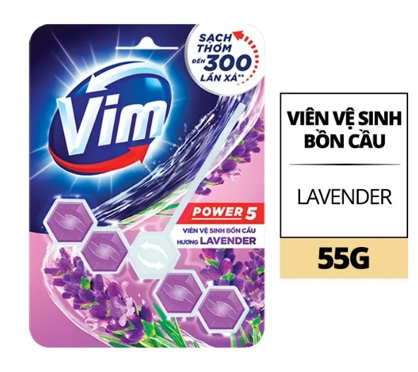 Viên vệ sinh bồn cầu Vim hương Lavender, vỉ 55g