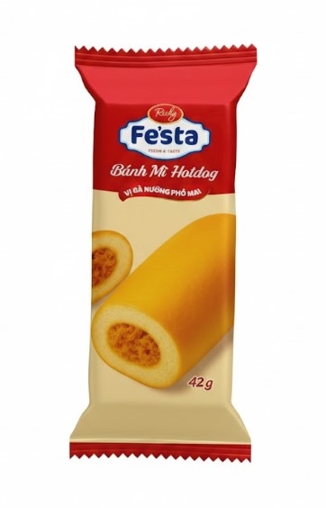Bánh mì Hotdog vị gà nướng phô mai, gói 42g