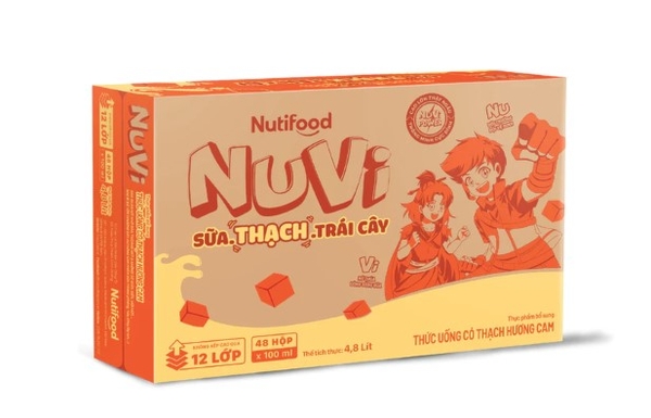 Sữa thạch trái cây Nuvi hương Cam 110ml