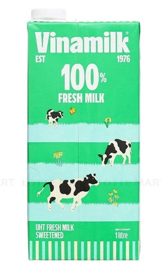 Sữa tươi tiệt trùng có đường Vinamilk, hộp 1 lít