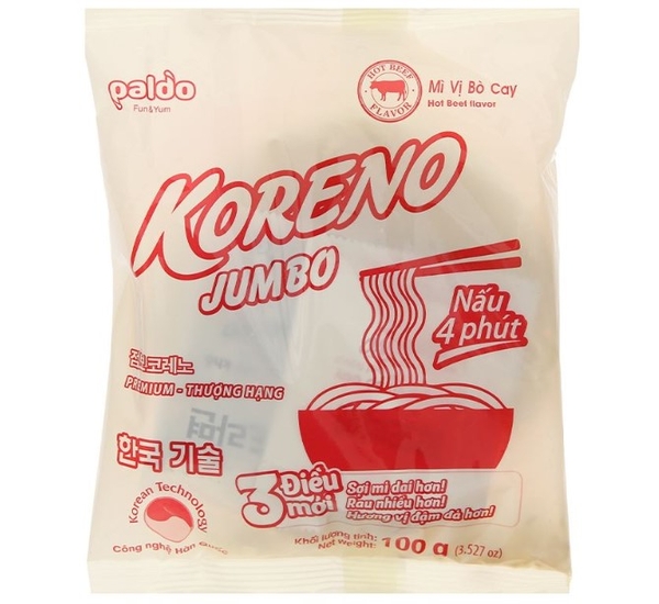 Mì Koreno Jumbo vị bò cay 100g