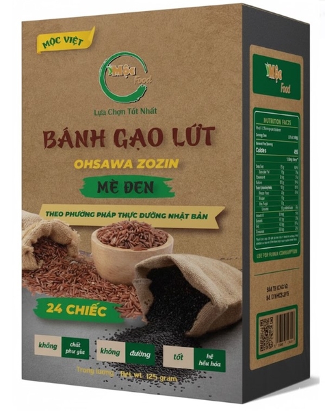 Bánh gạo Lứt mè đen cho người tiểu đường, Bánh ăn kiêng Mộc Việt