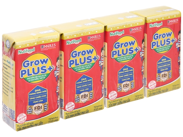 Sữa pha sẵn Nutifood GrowPLUS+ đỏ hương vani 110 ml